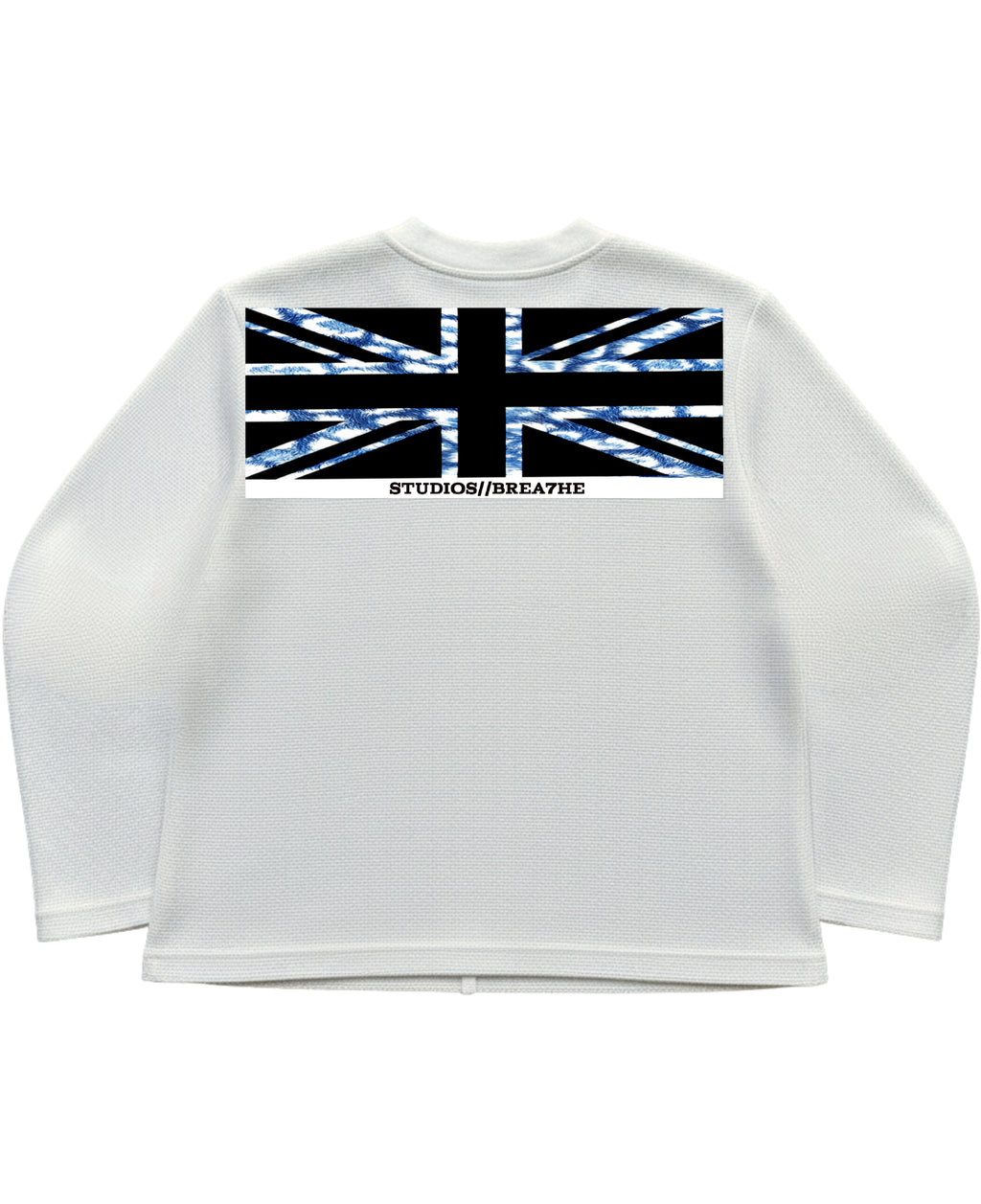 Off-white waffle knit oversized full-sleeve Back Design