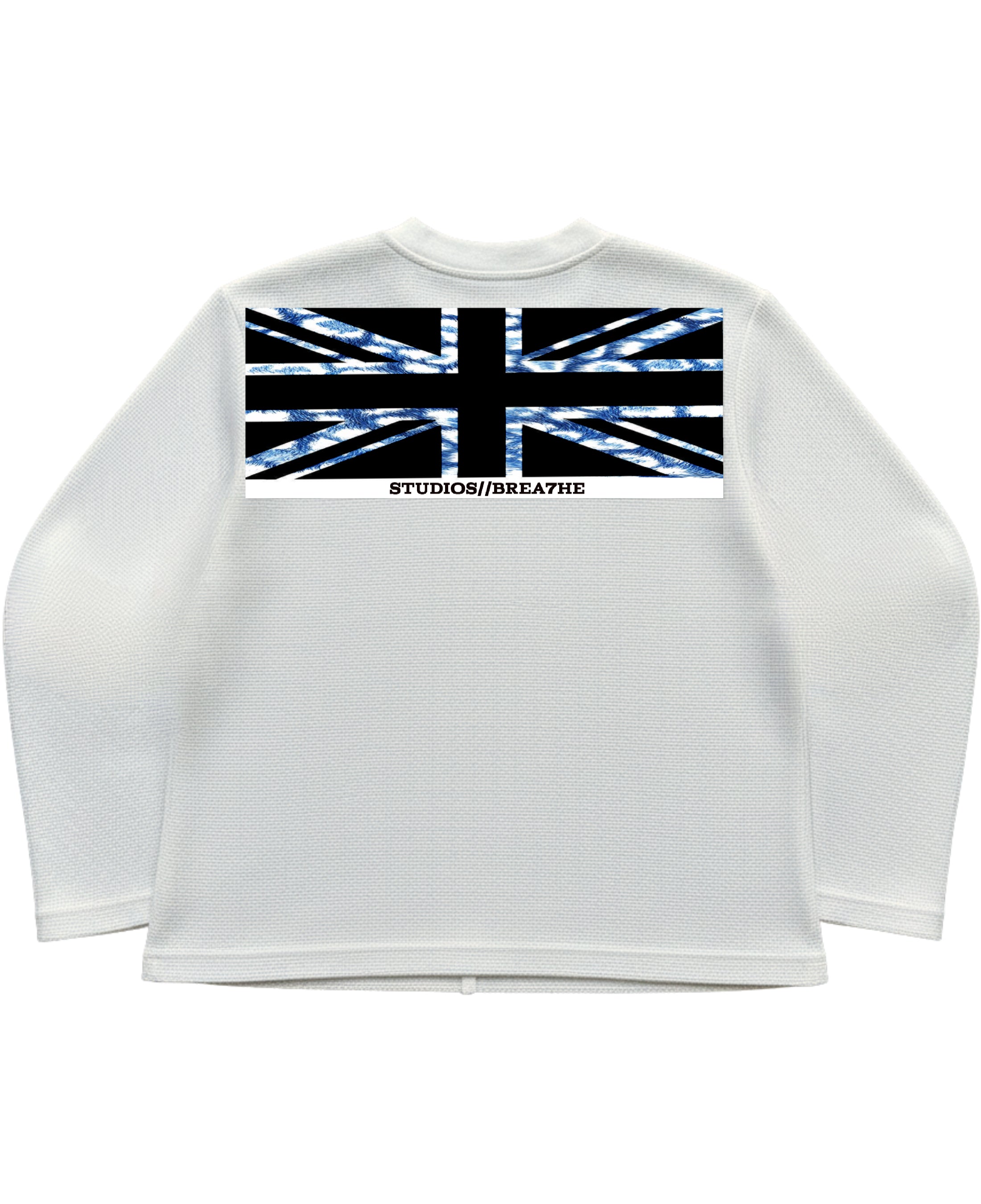 Off-white waffle knit oversized full-sleeve Back Design