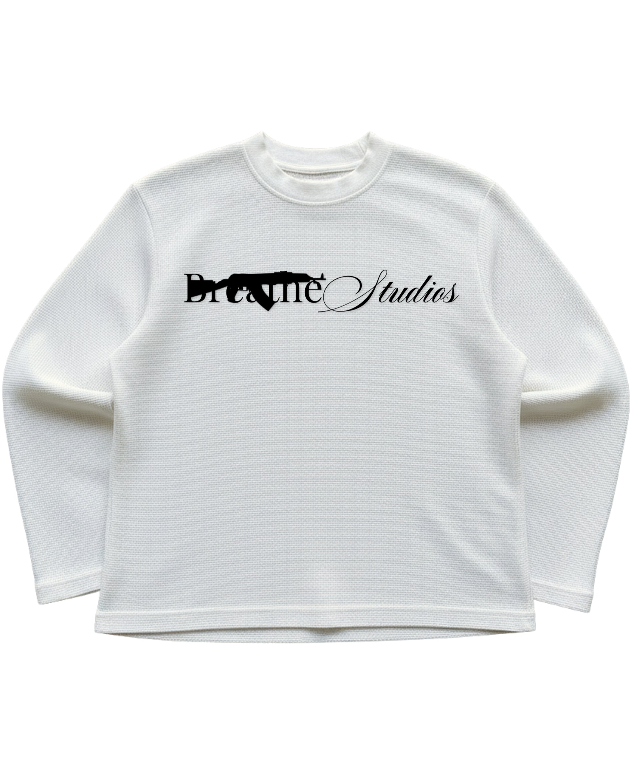 Off-white waffle knit oversized full-sleeve Front Design