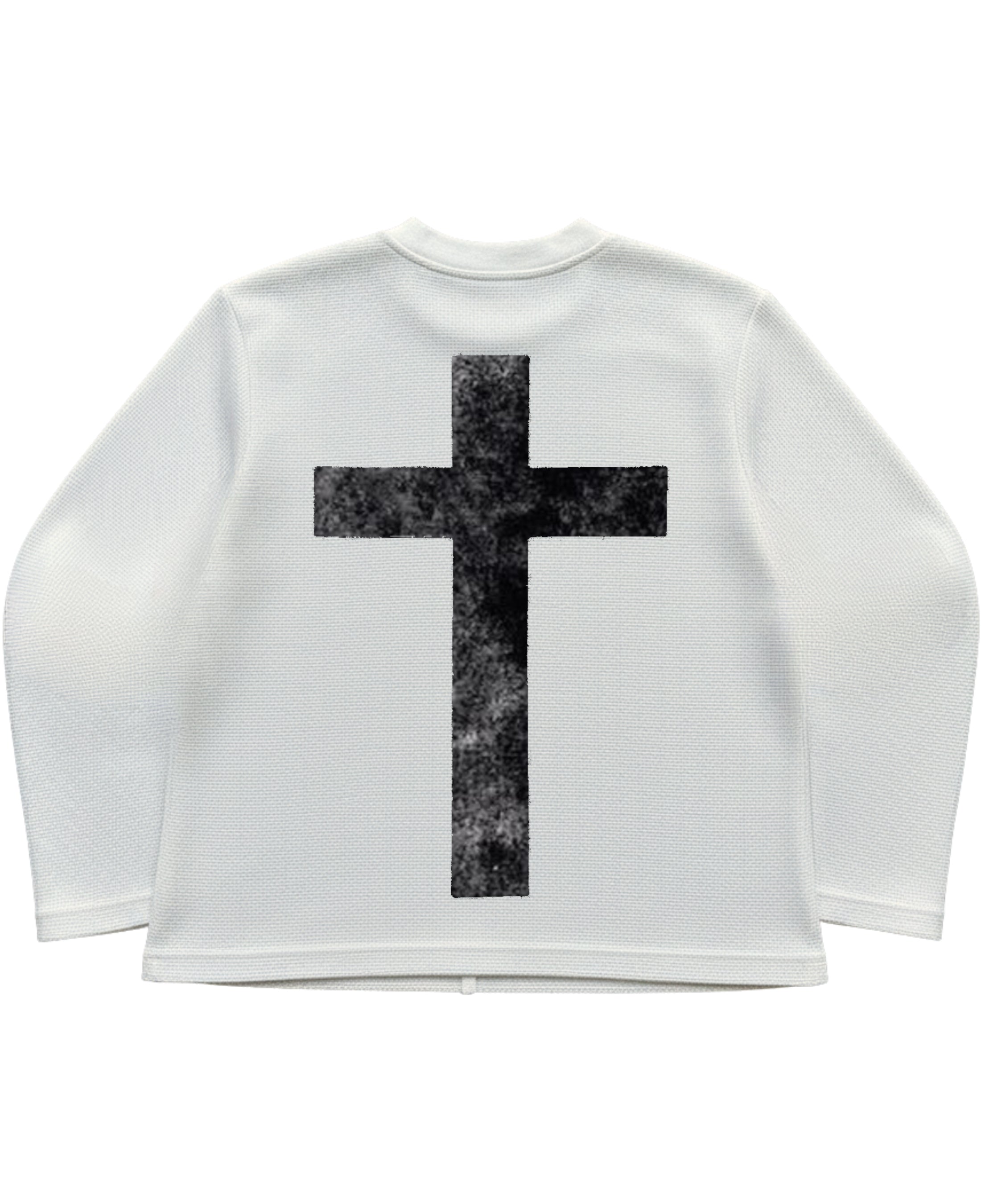 Off-white waffle knit oversized full-sleeve Back Design
