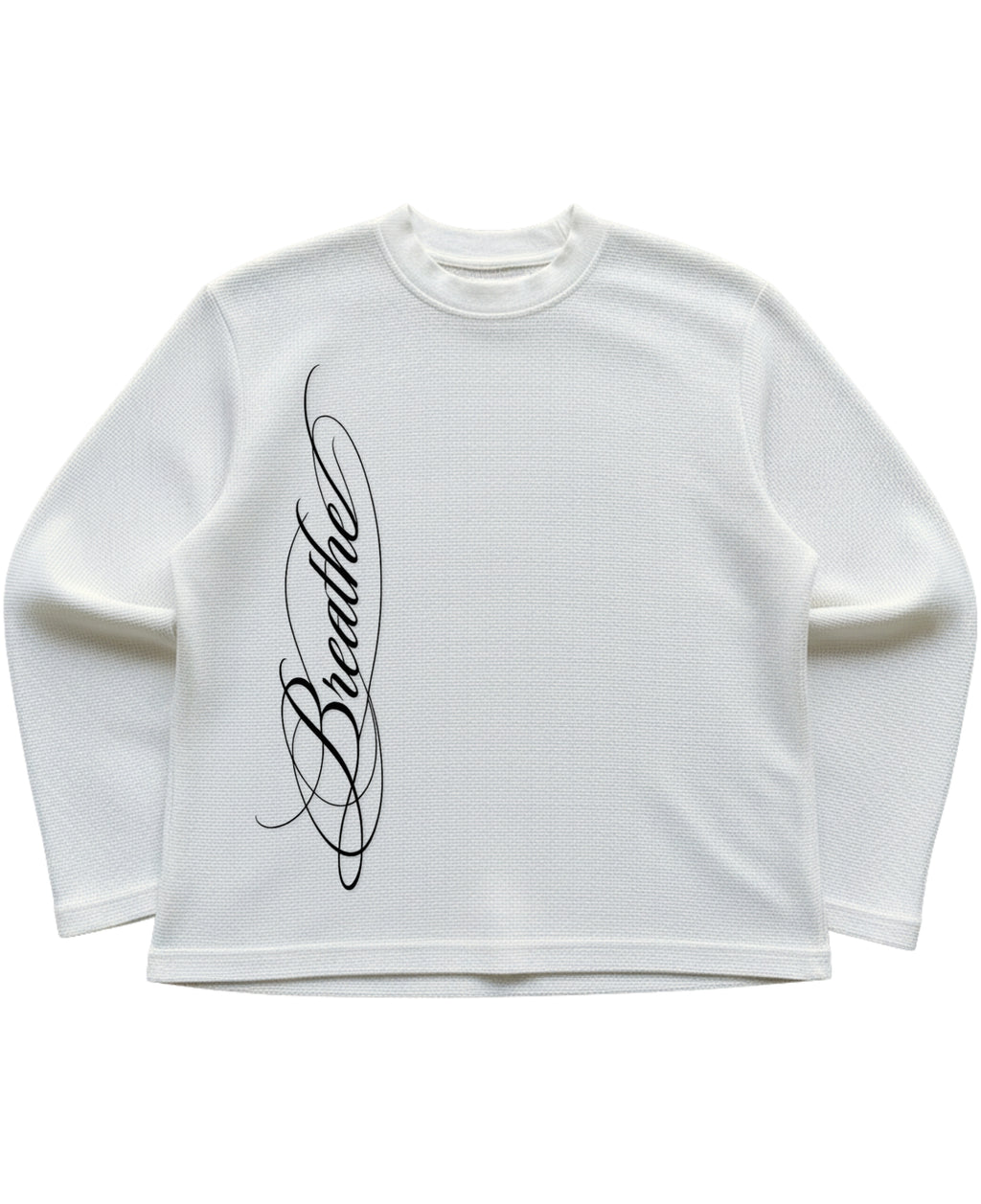 Off-white waffle knit oversized full-sleeve Front Design