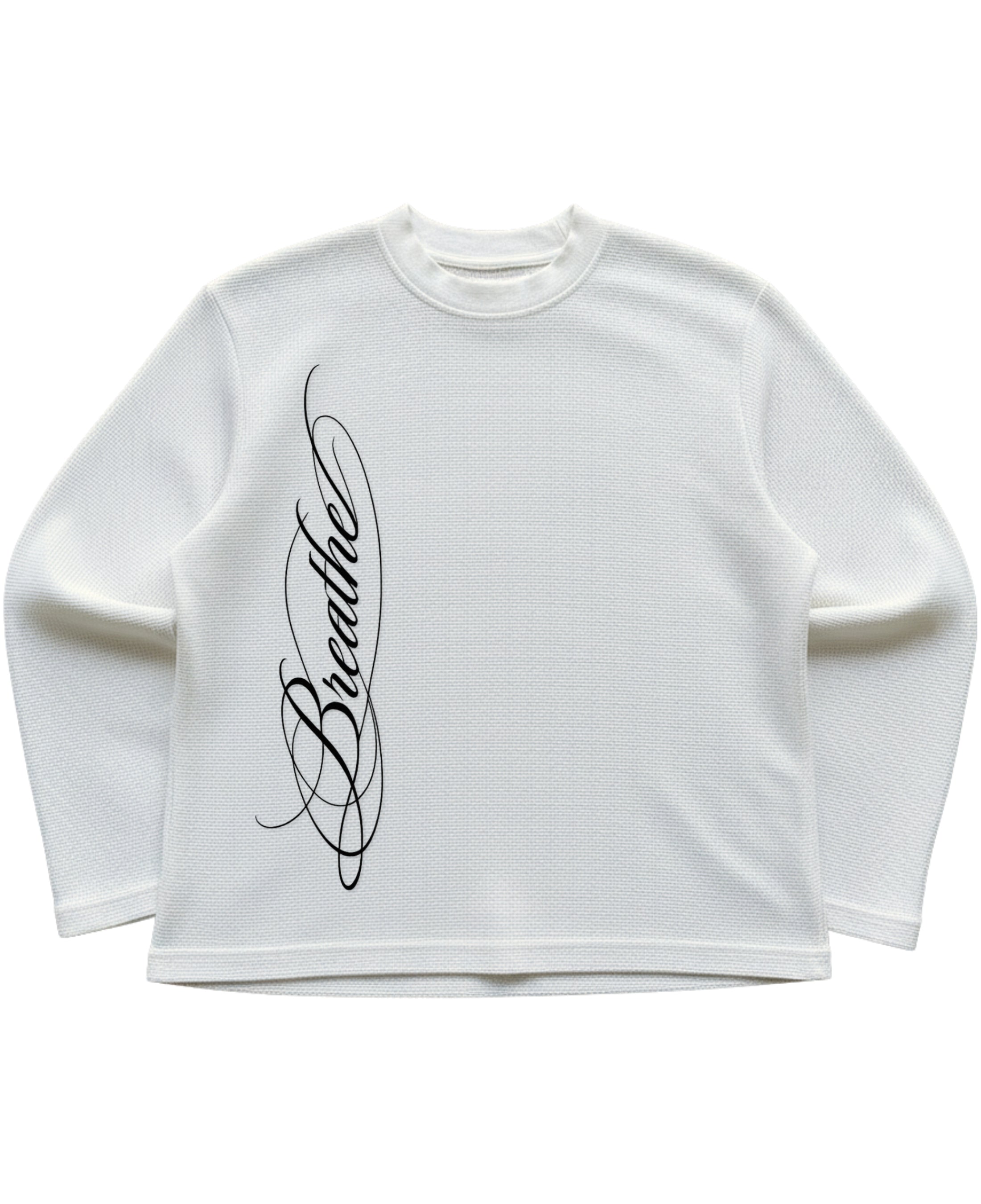 Off-white waffle knit oversized full-sleeve Front Design